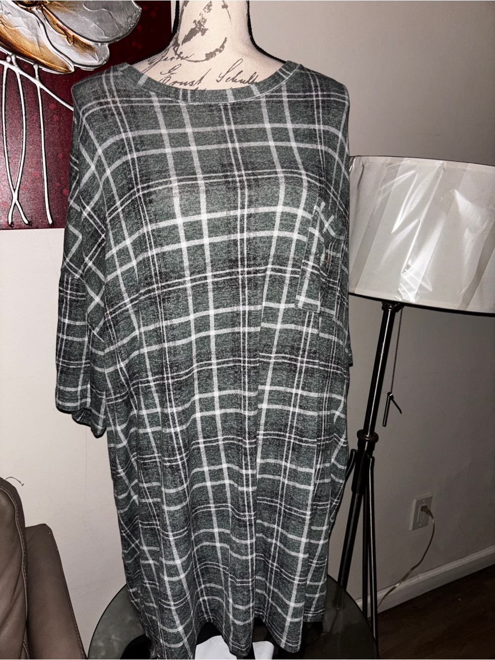 PINK Victoria's Secret Gray Plaid Tunic